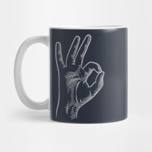 OK Scuba Diving, free diving hand symbol Mug